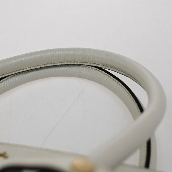 PRADA Logo Bicolor 2Way Shoulder Hand Bag Canvas Leather Black White GHW 76EF513 - Picture 9 of 16